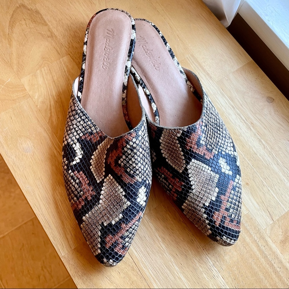 Madewell Snakeskin The Remi Mule size 10